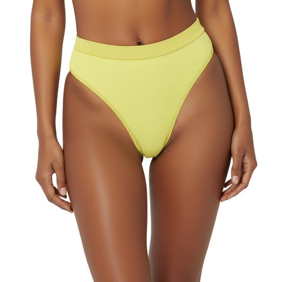 L*Space Frenchi Ribbed Bikini Bottom in Yellow Women's Medium NWT - Picture 1 of 7